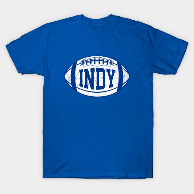 INDY Retro Football - Blue T-Shirt by KFig21